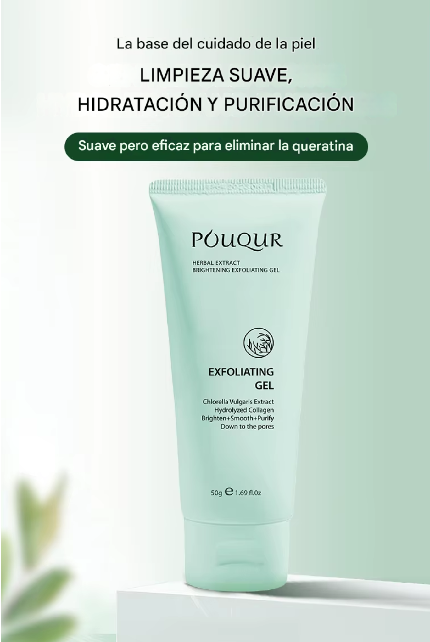 Gel exfoliante herbal en crema, hidratante, exfoliante facial y corporal