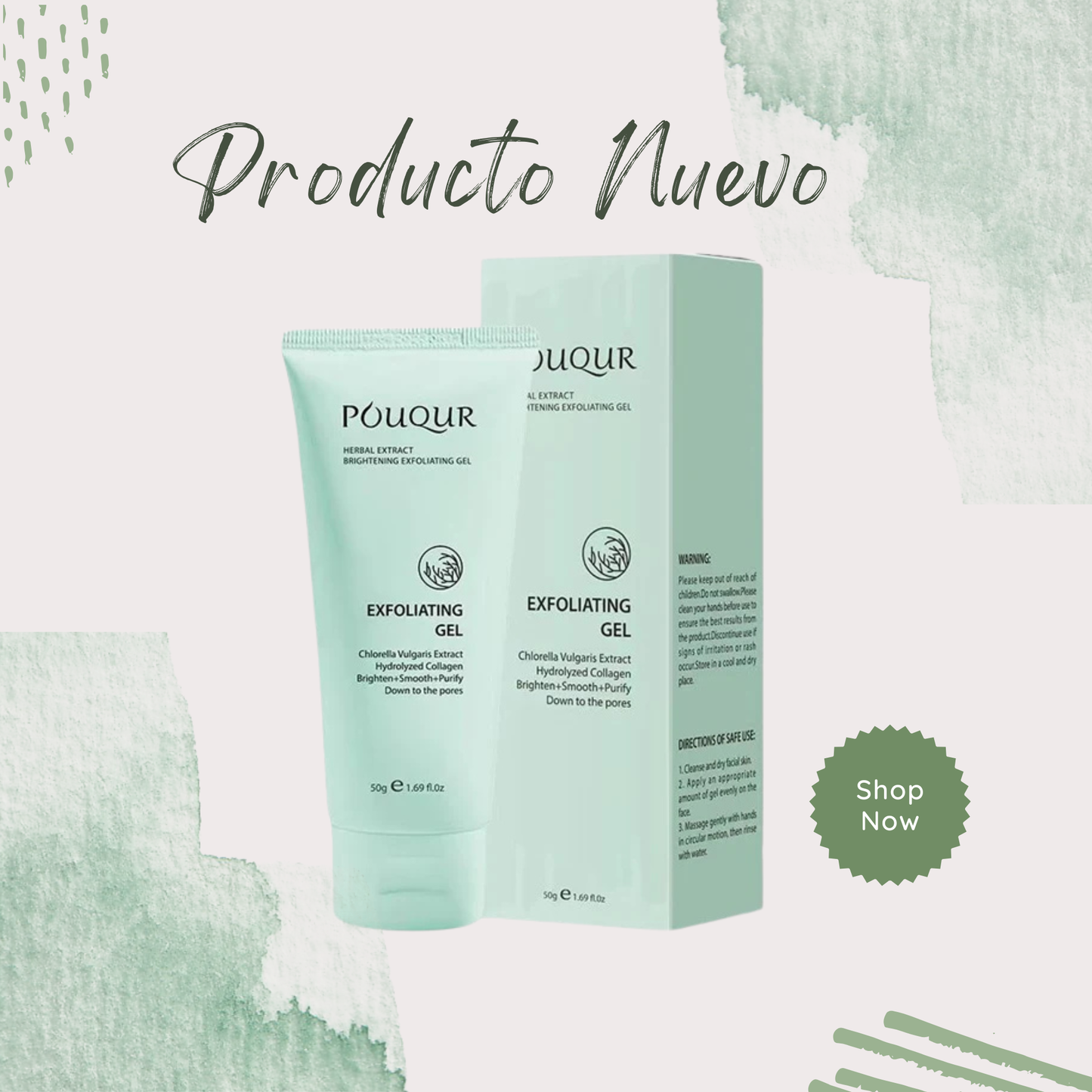 Gel exfoliante herbal en crema, hidratante, exfoliante facial y corporal
