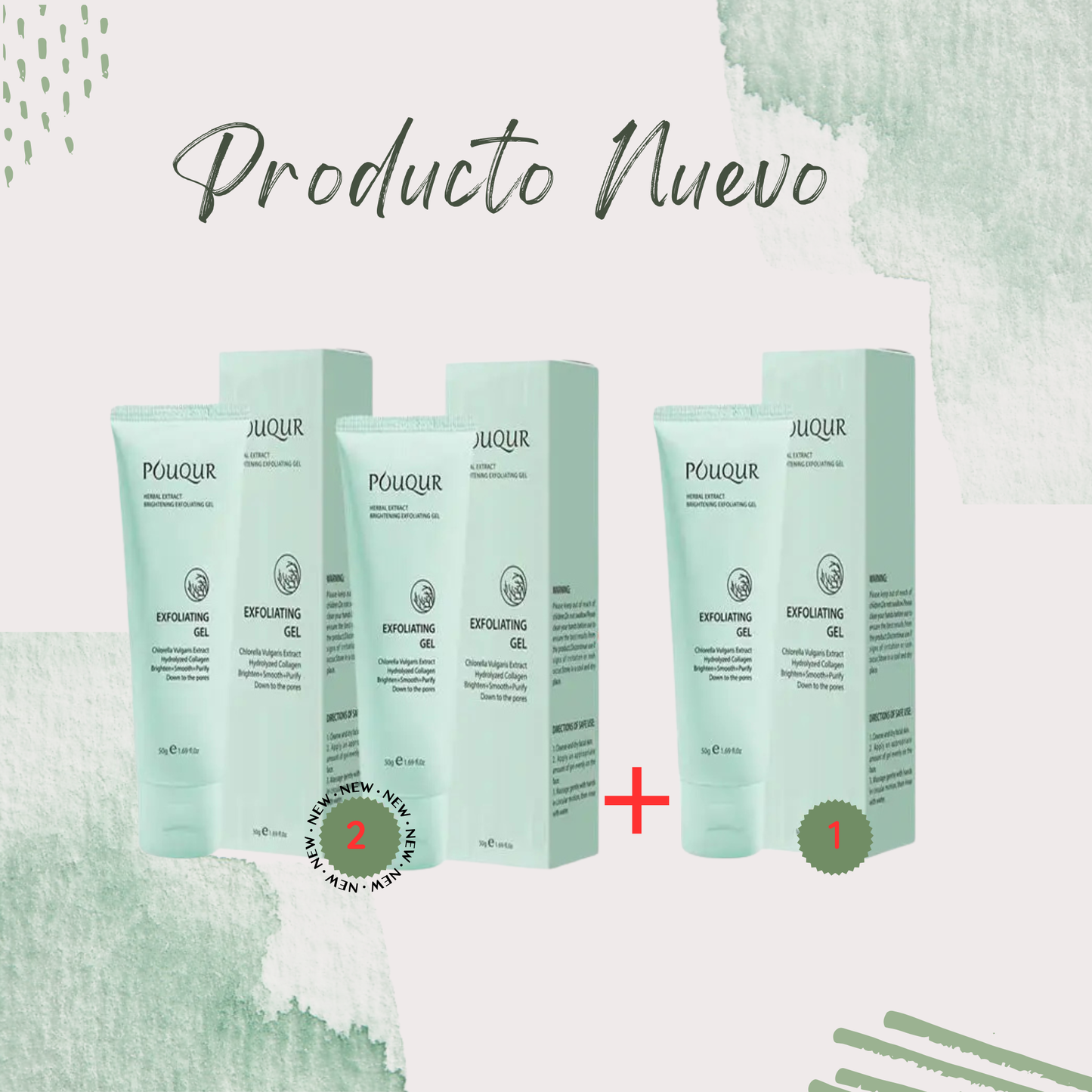Gel exfoliante herbal en crema, hidratante, exfoliante facial y corporal