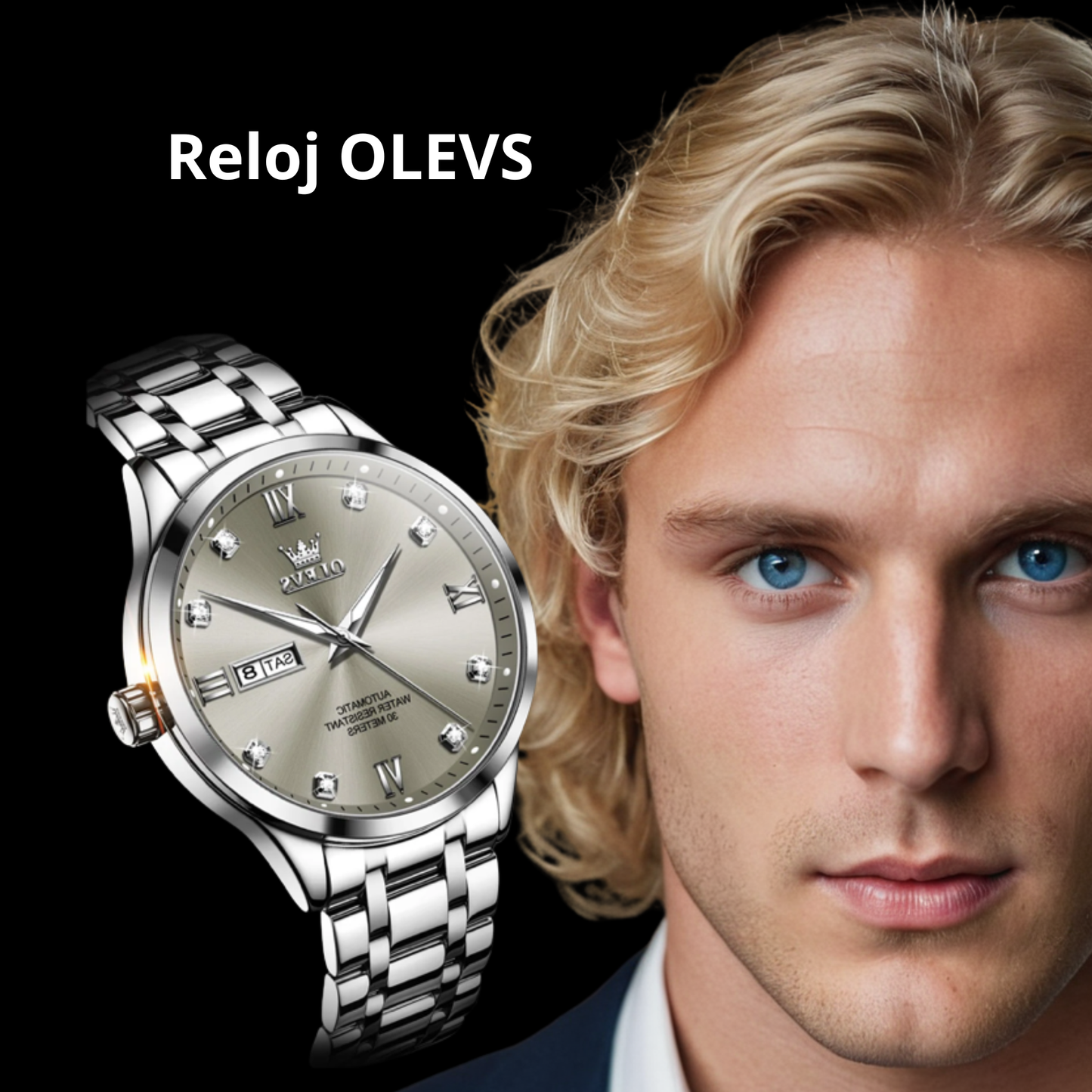 Reloj Clásico OLEVS – Acero Inoxidable y Resistente al Agua