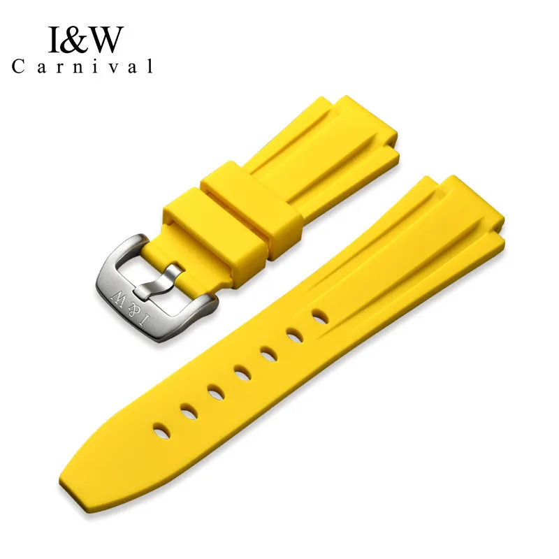 Correa Original I&W Carnival:Correa inoxidable Cuero o Goma Impermeable