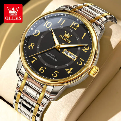 Reloj Clásico OLEVS – Acero Inoxidable y Resistente al Agua