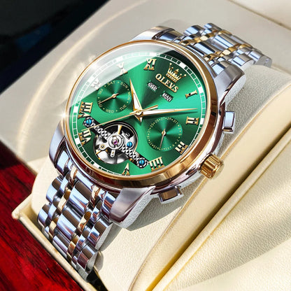 Reloj  de negocio OLEVS – Skeleton con Calendario