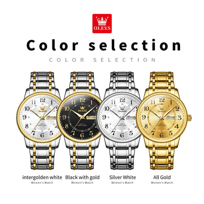 Reloj Clásico OLEVS – Acero Inoxidable y Resistente al Agua