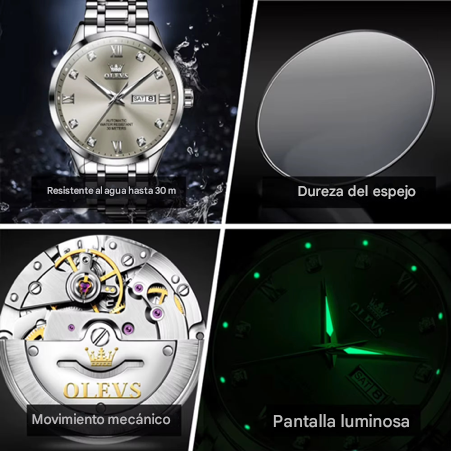 Reloj Clásico OLEVS – Acero Inoxidable y Resistente al Agua